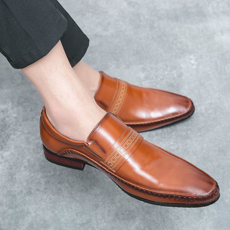 Scarpe da sposa da uomo in pelle, stile britannico, traspiranti, casual, estive, da lavoro, autentiche, alla moda, con punta a punta._voghion.com
