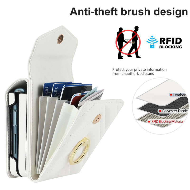 Suitable for the new Samsung ZFlip3 oblique organ mobile phone case folding ZFlip4 small fragrance ring mobile phone leather case_voghion.com