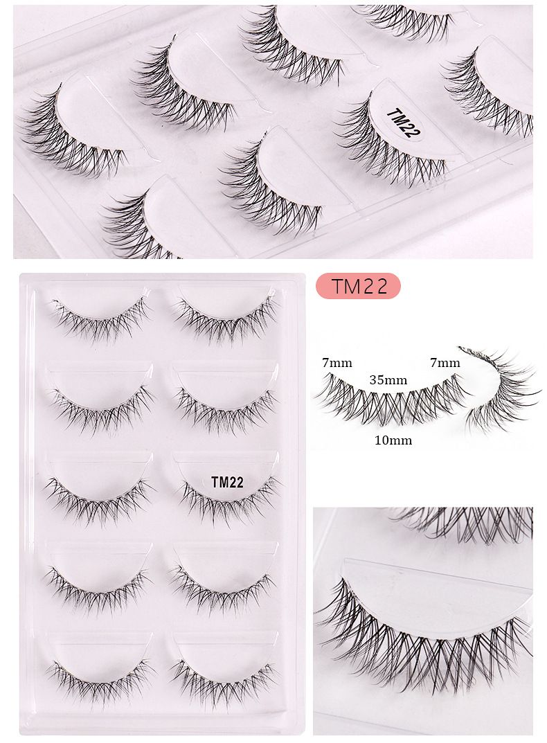 Lash extension set Fishing line clear stem false eyelashes 5 pairs of natural comic eye COSPLAY Eyelashes Little Devil false eyelashes_voghion.com