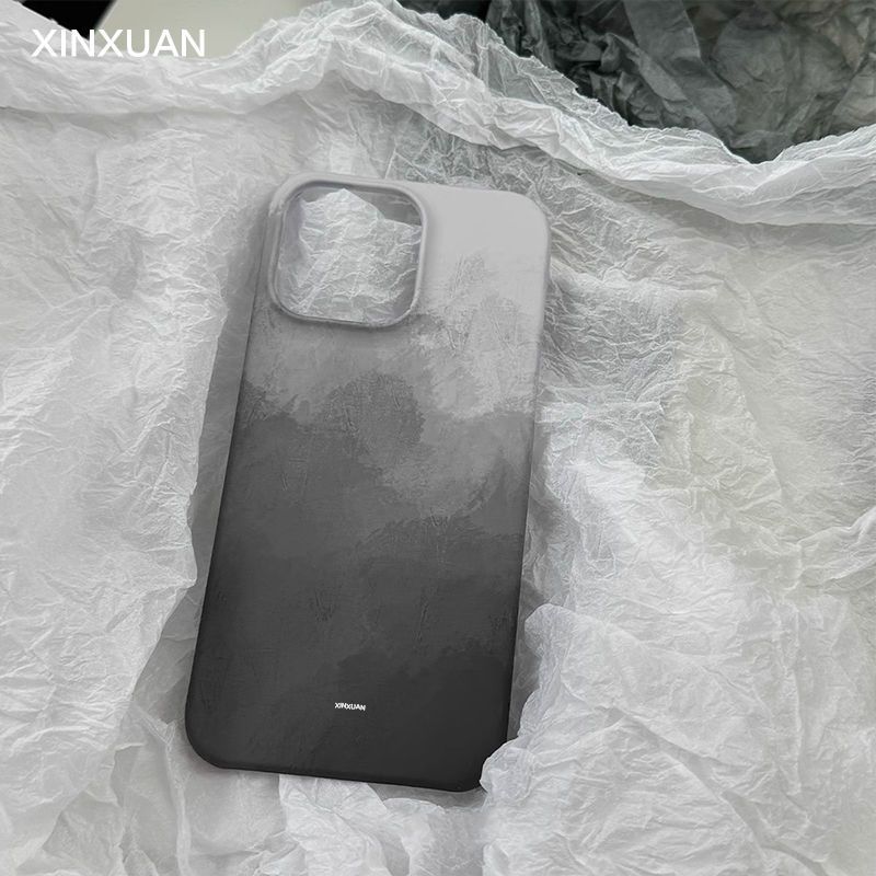 Capa de celular cinza de alta qualidade, compatível com iPhone 15/11/12/16/13 Pro Max, fosca_voghion.com
