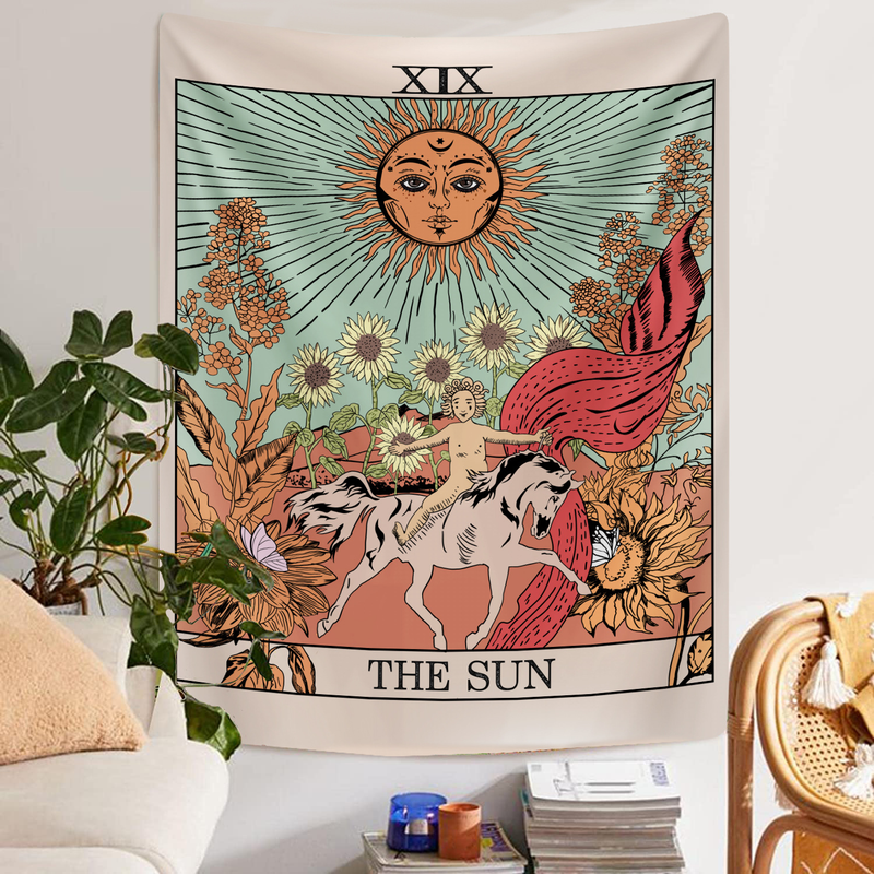 Opknoping clo Tarot merk Boheemse paar skelet achtergrond muur clo decoratieve wandtapijten omarmen home achtergrond_voghion.com