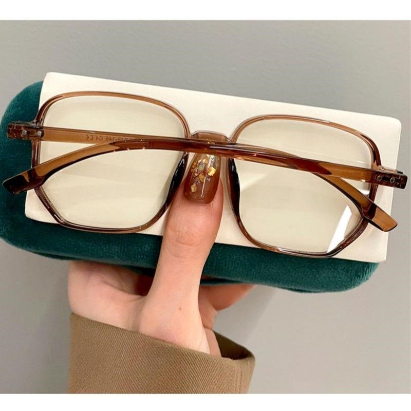 Occhiali da vista grandi quadrati alla moda, anti-luce blu, da donna, per computer, da gioco, classici, trasparenti_voghion.com