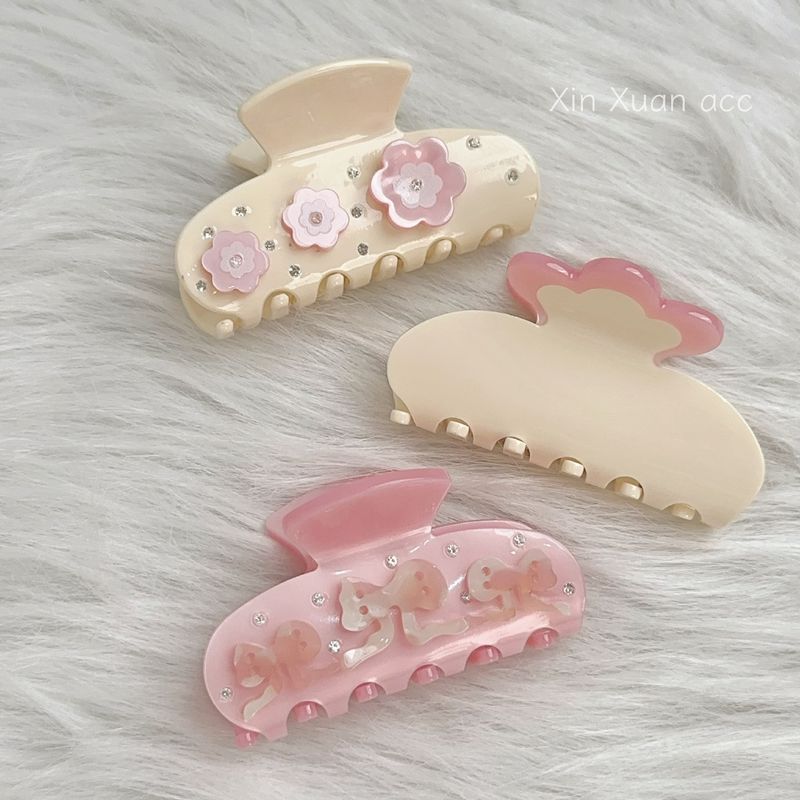 Koreanischen stil Essigsäure Strass Blume frauen High-end-Gefühl Temperament Zurück Kopf Halb-haar Shark Mittleren größe_voghion.com