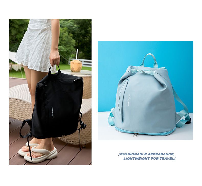 Zaino da spiaggia con scomparti per oggetti asciutti e bagnati - Grande borsa per attrezzatura da nuoto con tasca per scarpe e borsa termica (resistente alla sabbia e impermeabile)_voghion.com