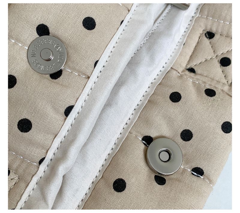 Borsa a tracolla a pois rossi, grande capacità, design con cuciture, borsa da donna, nuova 2025_voghion.com