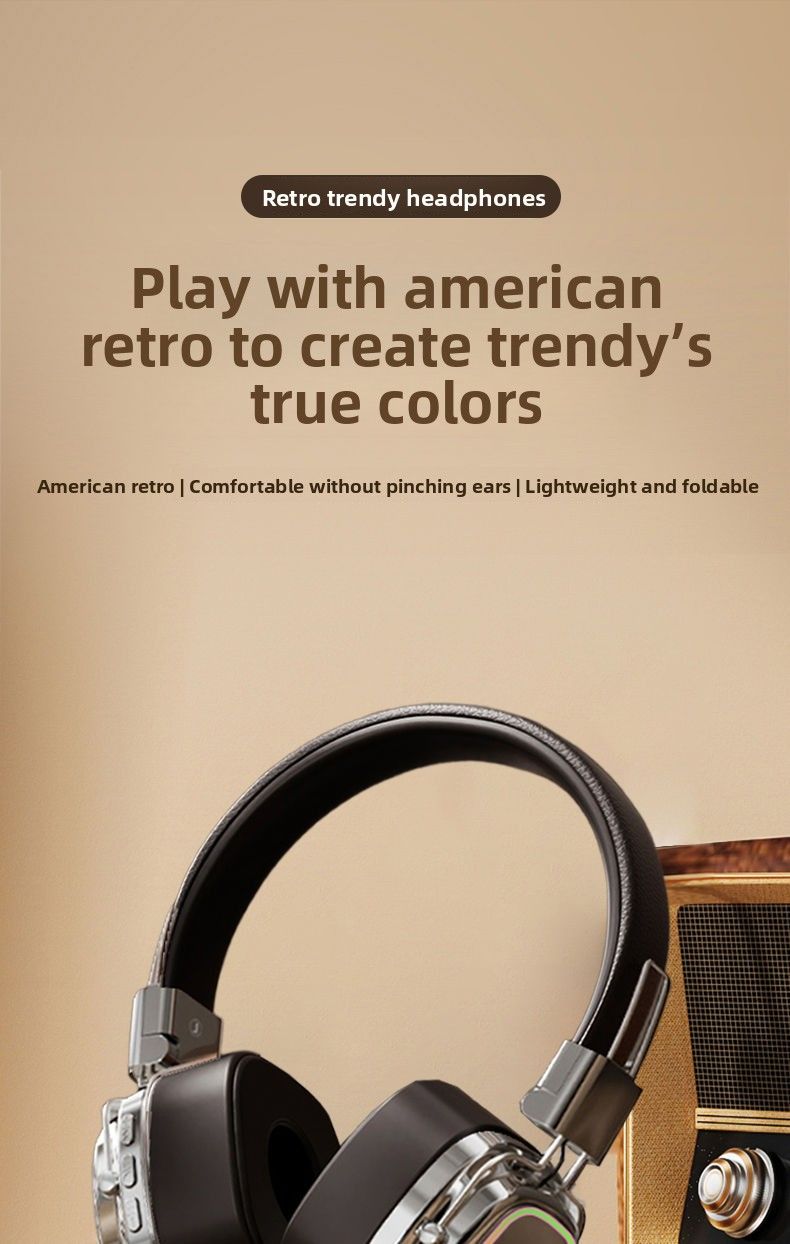 Head-mounted Trendy 5.3 Wireless Bluetooth Luminous Headphones HIFI Heavy Bass Universal For Mobile Phones And Computers_voghion.com