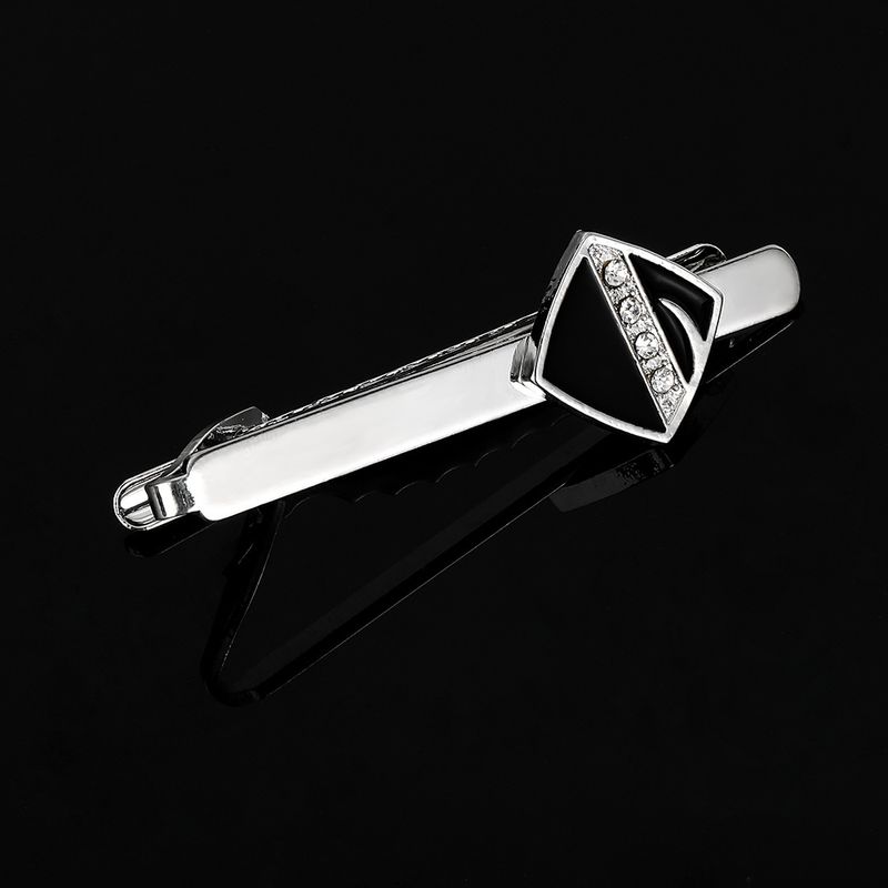 diamond striped cufflinks for men business French shirt cuff nails tie clip set gift box_voghion.com