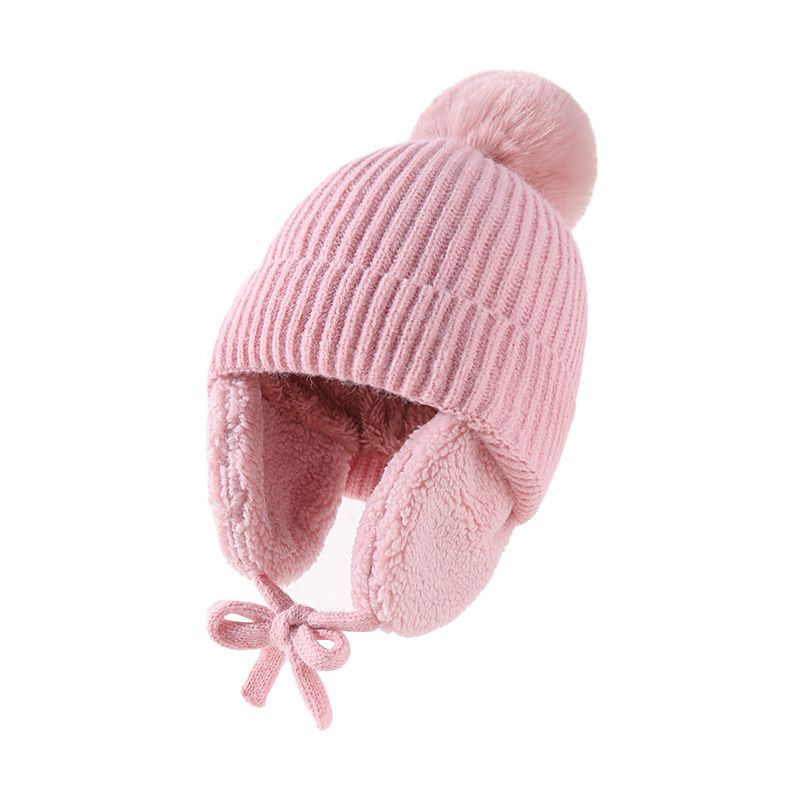 Abbigliamento per bambini Cappello per bambini lavorato a maglia Protezione per le orecchie del bambino e cappello in filo soffice_voghion.com