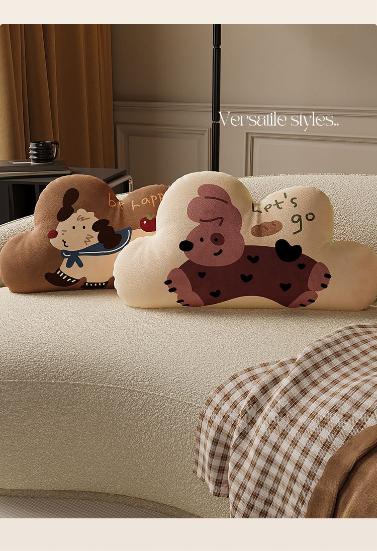 Cartoon Simple Irregular Cloud For Living Sofa Backrest, Study Room Decoration Pillow, Bedroom Bay Window Cushion With_voghion.com