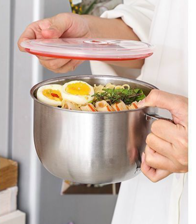 Stainless Steel Student Thickened Fast Food Lunch Box With Lid Household Instant Noodle Cup Soup Bowl Set Large Capacity_voghion.com