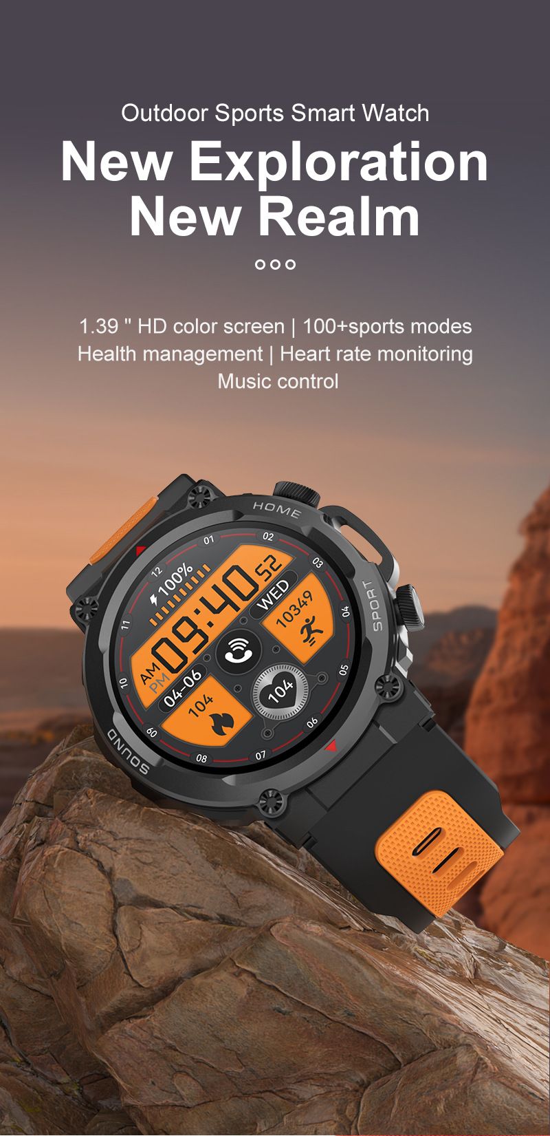 S56T smartwatch for Bluetooth communication, outdoor step counting, sports, triple protection, heart rate_voghion.com