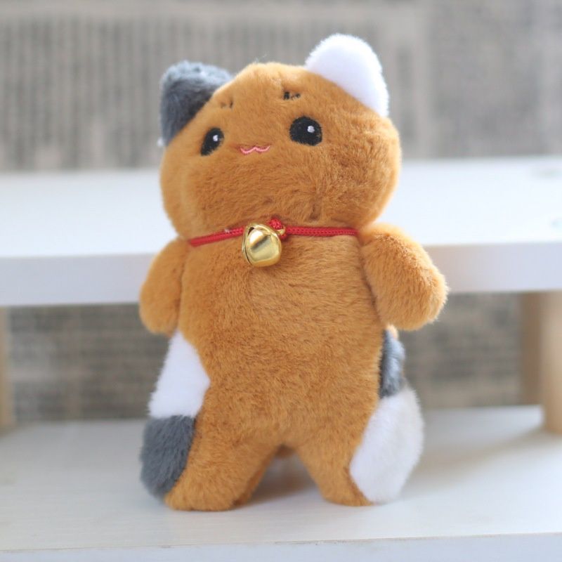 Plush Bell Cute Cat Pendant Toy Keychain With Whitegreybrown_voghion.com
