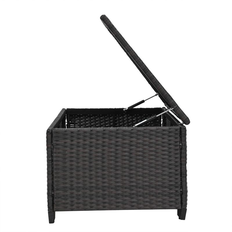10 Piece PE Rattan Patio Furniture Set, Sectional Sofa Set, Outdoor Patio Furniture Set With Cushions & Tempered Glass Coffee Table_voghion.com