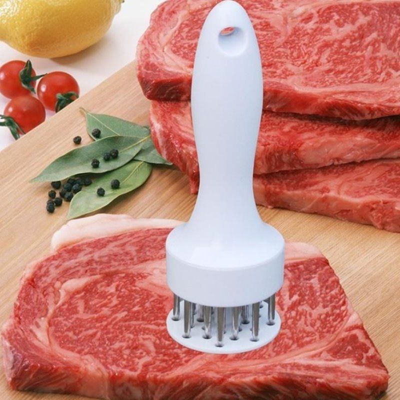 Ago per ammorbidire le bistecche in acciaio inox rotondo per uso domestico, braciola di maiale, ammorbidente per carne di pino, spezza tendini, utensile da cucina_voghion.com