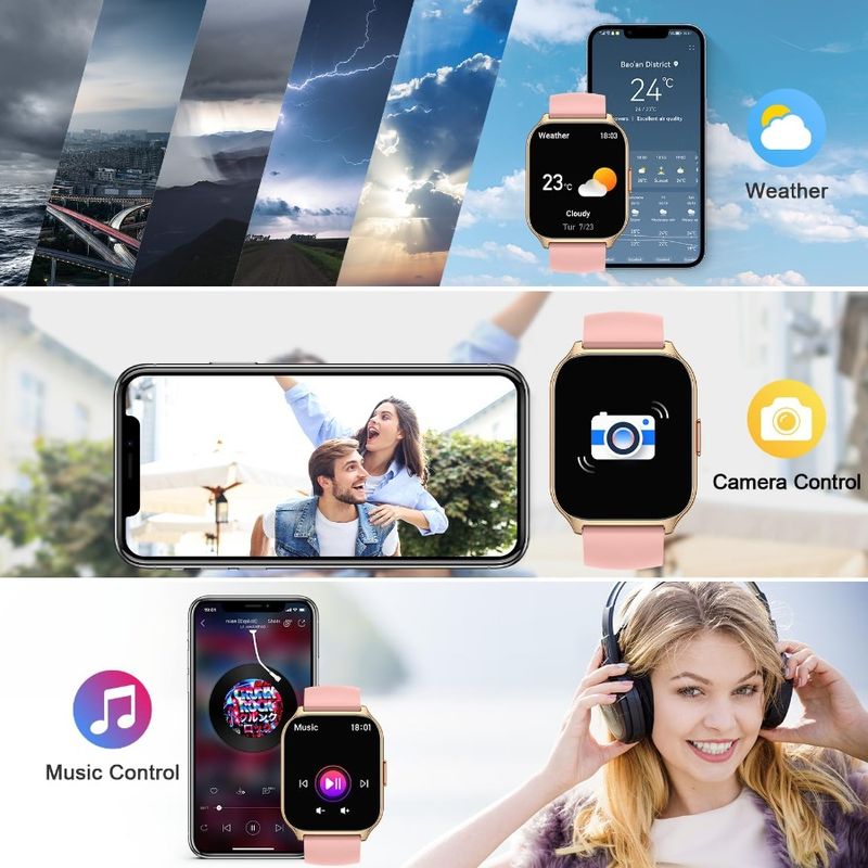 Smartwatch für Männer und Frauen, Fitness: Laufen, Smartwatches für Männer, digitale Herrenuhren, Anrufe annehmen, wasserdichte Smartwatch_voghion.com