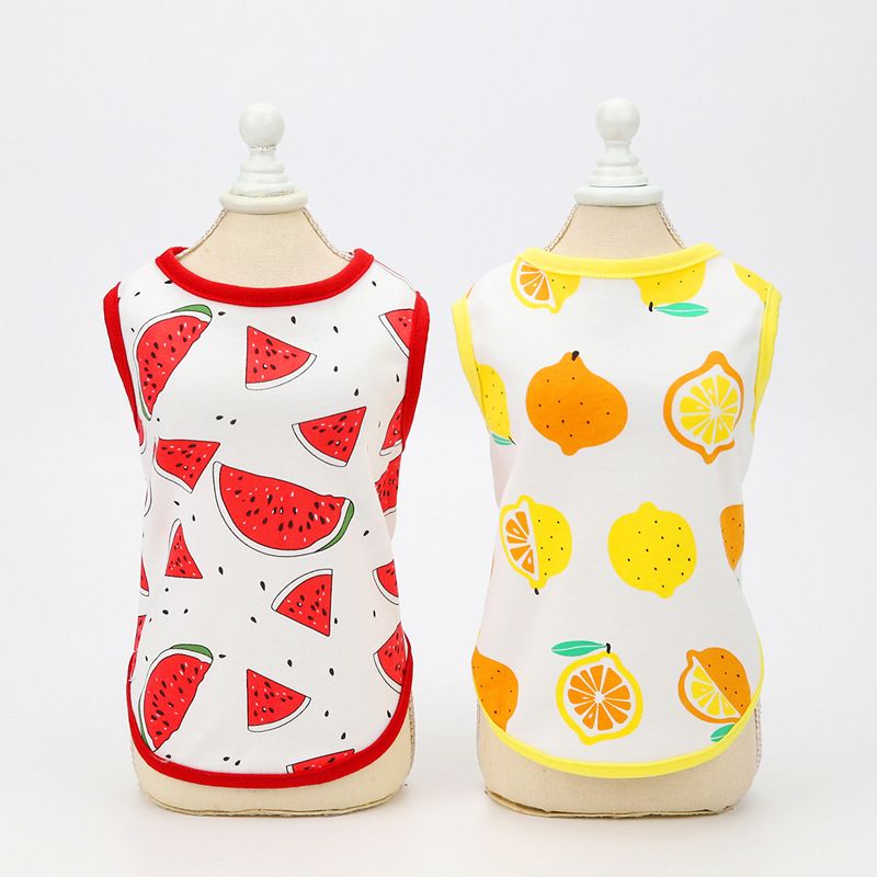 Sommer Neue Teddy Hund Haustier Kleidung 21 Bunte Obst Tank Top Nette Dünne Stil_voghion.com
