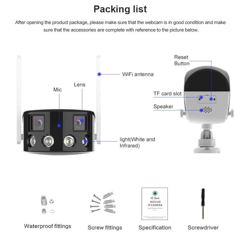 Q38 WIFI Humanoidenerkennung AI-Alarm 180 Grad Dual 2MP IP-Kamera, Stecker: US-Stecker_voghion.com