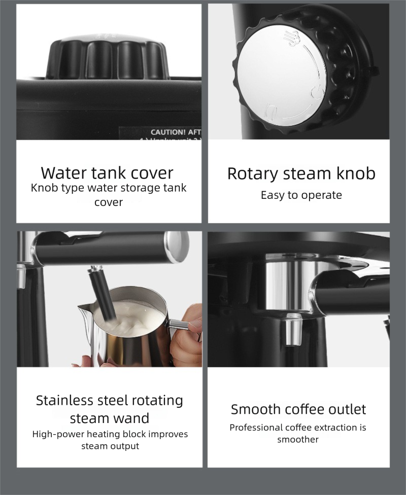 Macchina per caffè espresso classica italiana transfrontaliera, piccola macchina per caffè semiautomatica ad alta pressione per uso domestico_voghion.com