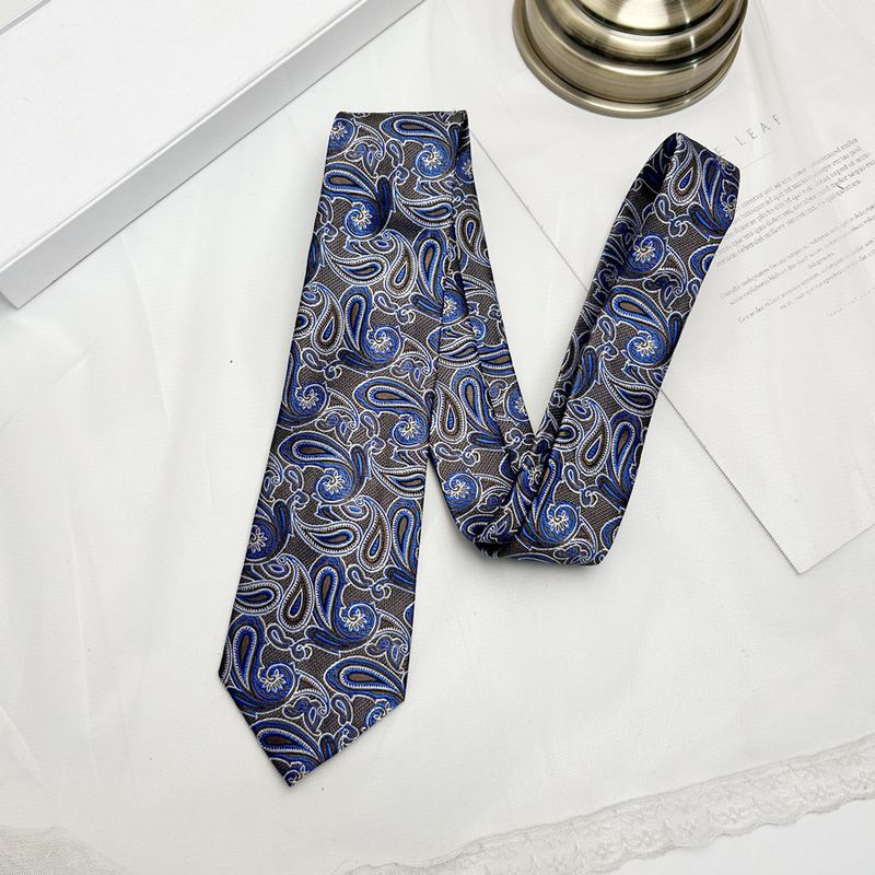 Paisley Flower 7cm High Latency Dense Formal Business Casual Groom Wedding Necktie Men_voghion.com