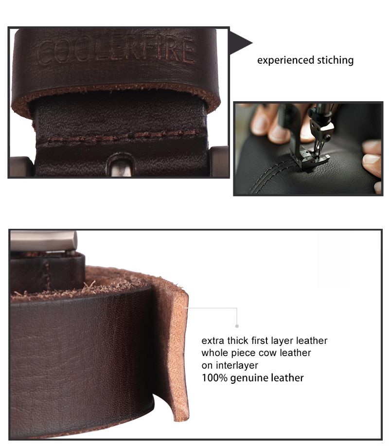 HOT CCOOLERFIRE Belt Full Grain 100% Real Genuine Cowskin Top Layer Leather Soft Jeans Cowhide Belts For Men TM053_voghion.com