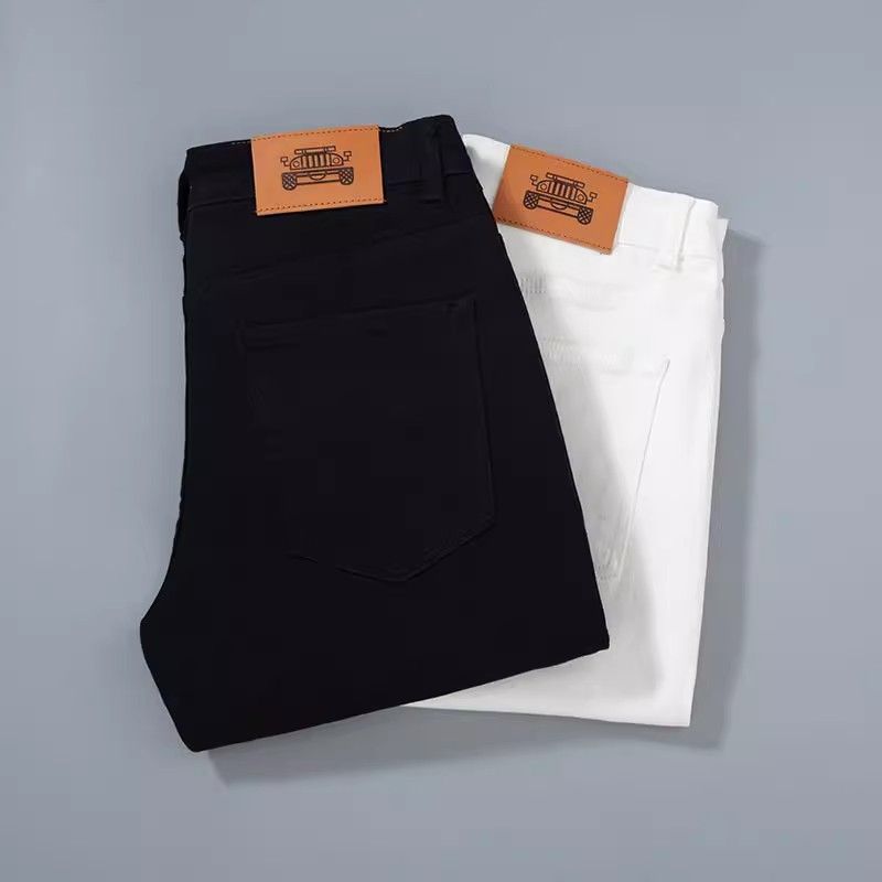 2025 Denim Shorts For Men, Summer Thin Loose Straight Slim Korean Style Casual Stretch Five-Point Mid-Length Shorts,_voghion.com