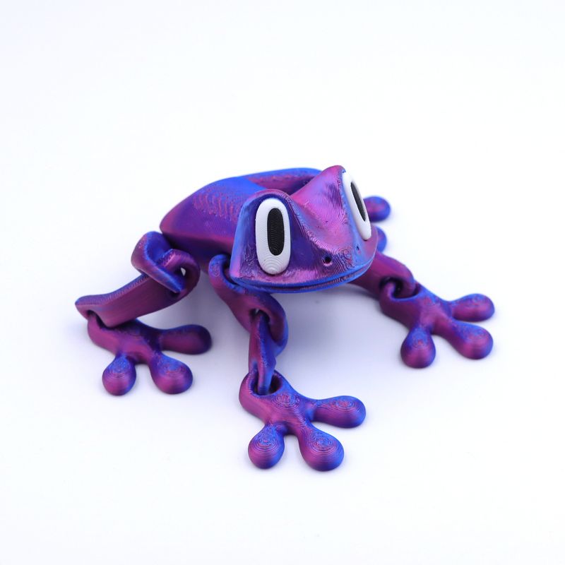 Giocattolo da scrivania snodabile a forma di rana - Figura magnetica a forma di rana stampata in 3D con giunti mobili, perfetta per decorare frigorifero e ufficio_voghion.com