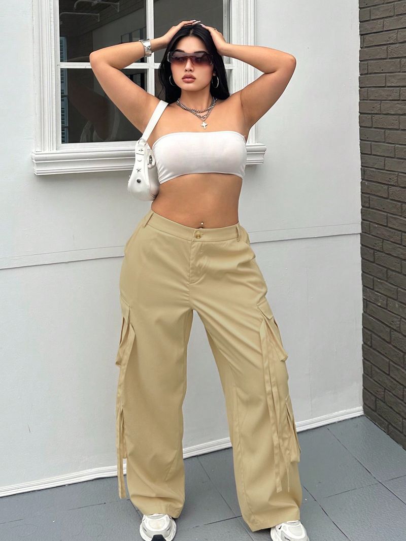 Vêtements pour femmes grandes tailles vêtements de travail pour femmes pantalons décontractés printemps et été nouvelle personnalité pantalons larges de rue_voghion.com