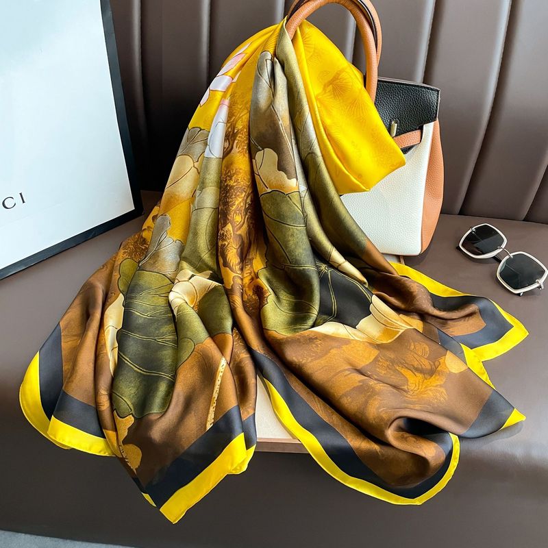 Chinese spring lotus light and thin style sunscreen simulation scarf, large outer layer, long shawl, beach towel, silk_voghion.com