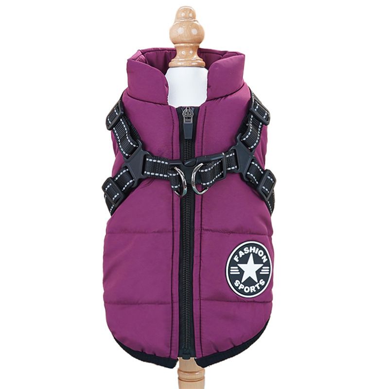 Giacca per cani di grossa taglia con imbracatura, vestiti caldi invernali per cani, per Labrador, impermeabile, cappotto per cani di grossa taglia, chihuahua, bulldog francese_voghion.com