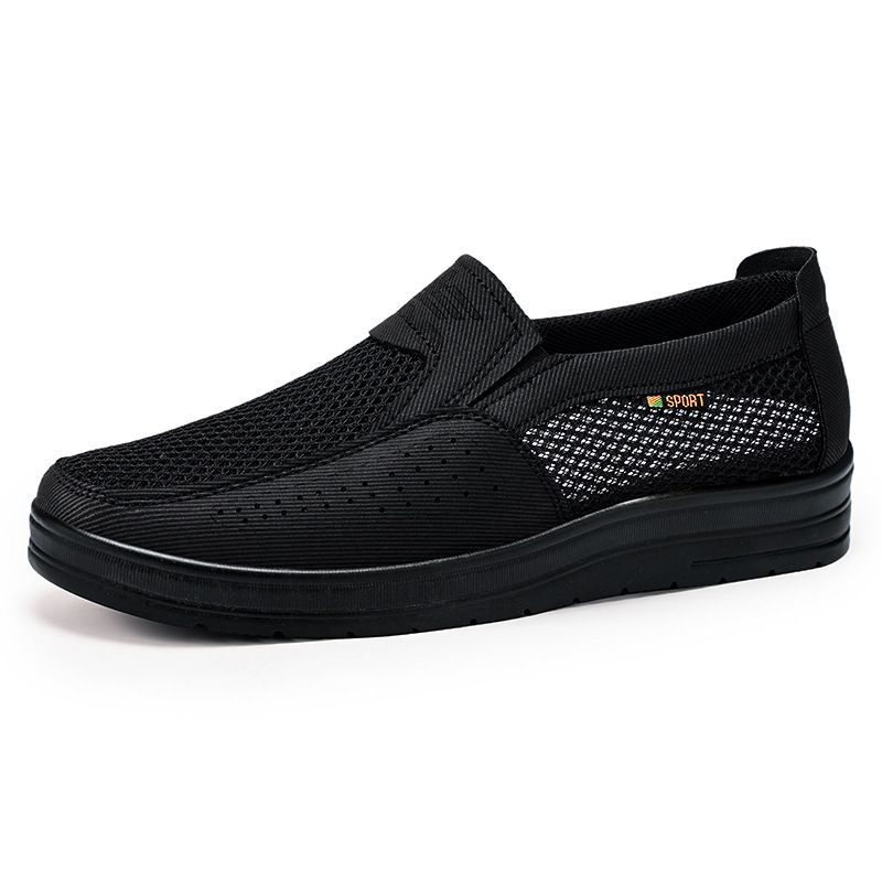 Sommer Neue Casual Tuch Weiche Sohle Bequeme Slip-On Dad Atmungsaktive Herrenschuhe_voghion.com