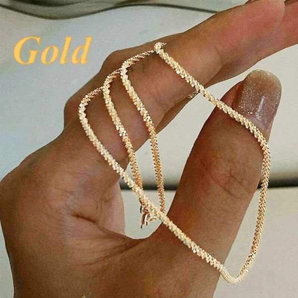Populärt Sier Färg Glittrande Nyckelbenskedja Choker Halsband Krage För Kvinnor Fina Smycken Bröllopsfest Födelsedagspresent_voghion.com