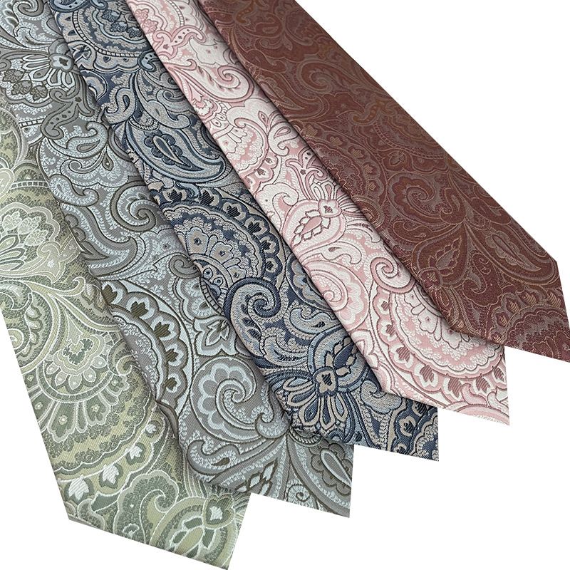 Cravatta versatile casual di alta qualità in poliestere jacquard da 7 cm, stile vacanziero alla moda_voghion.com