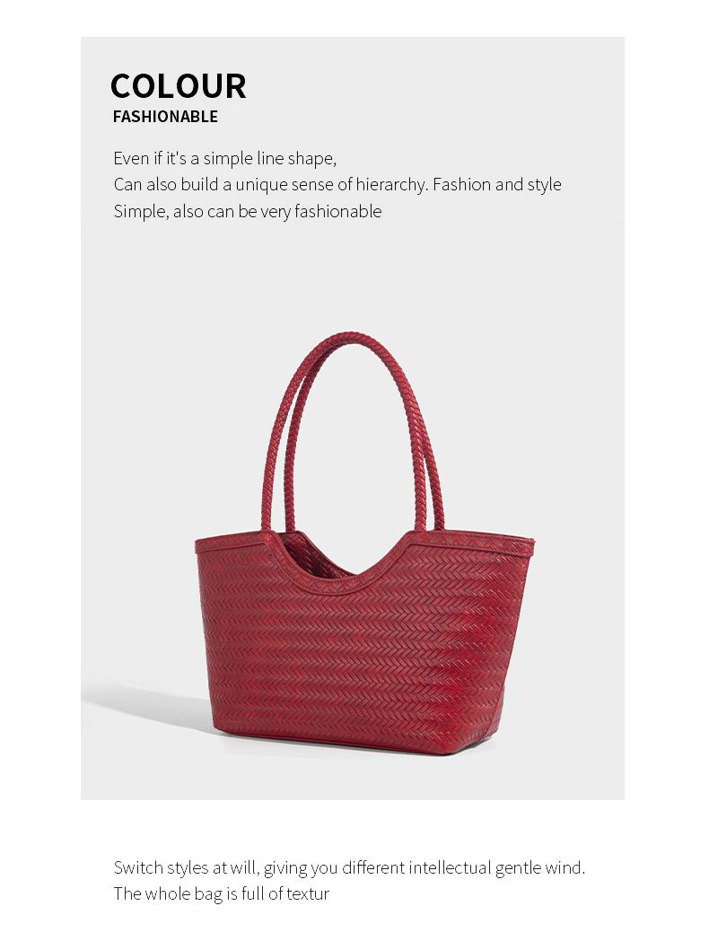 Borsa tote in pelle intrecciata con tasca interna, borsa a tracolla di grande capacità per uso quotidiano, shopping, viaggi - Design marrone chic_voghion.com
