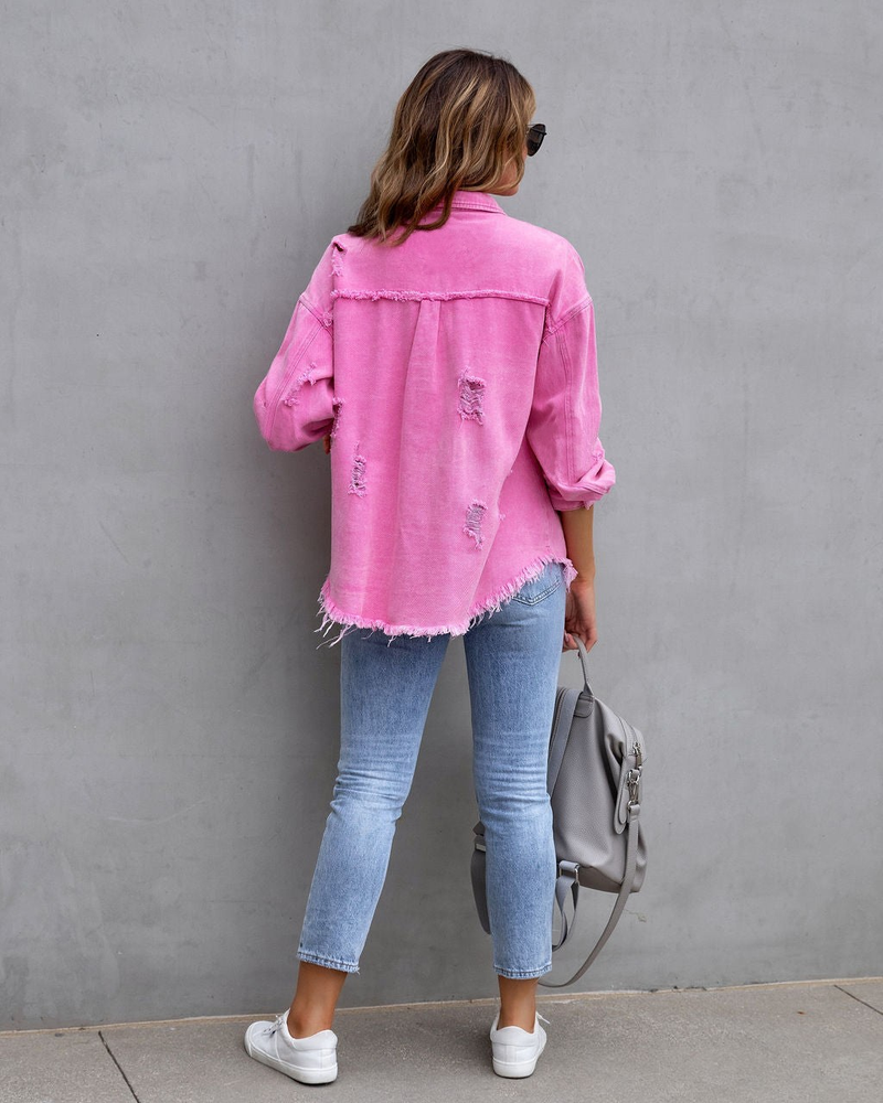 Lusumily Nueva Camisa Vaquera Estilo Primavera Otoño para Mujer Abrigo de Jean Casual para Mujer Ropa de Abrigo para Vacaciones Abrigo de Dama Estudiante_voghion.com