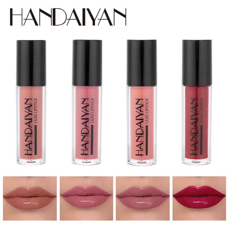 HANDAIYAN 24ss 4er-Pack Geschenkbox Spiegelgesichtsglasur Mattnebel Flüssigkeit Nicht färbende Tasse Lippenfarbe_voghion.com