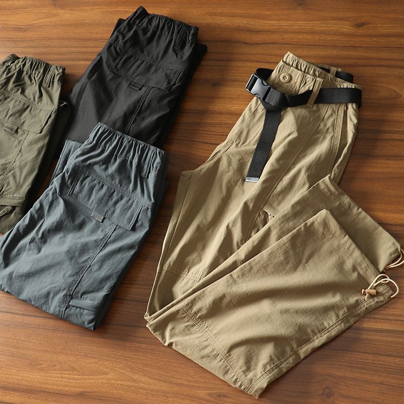 001 Outdoor Cargo Men Loose Straight Casual Long Summer Hiking Quick-Dry American Style Waterproof Fast-Drying Sofhell_voghion.com