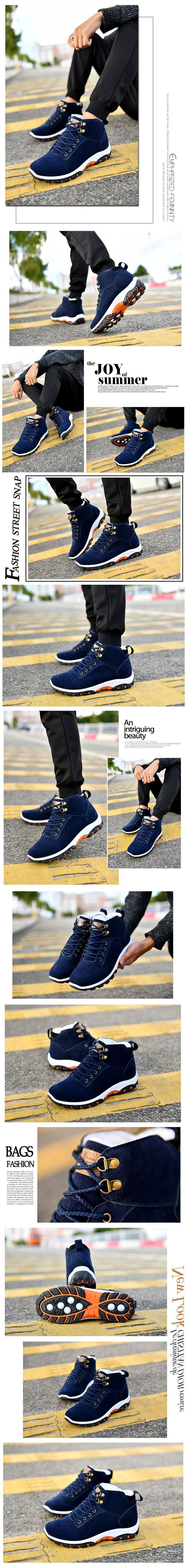 Herre vinterstøvler med sne, vandtætte, varme, skridsikre, fiskeri, ridning, jagt og støvler_voghion.com