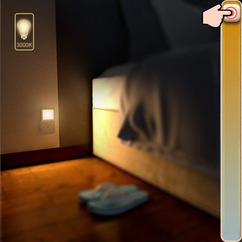 CE-zertifiziertes Nachtlicht, Plug-In-Dämmerungssensorlicht, 15 lm, einstellbares Warmweiß, für EU-Kinderzimmer/Flur_voghion.com