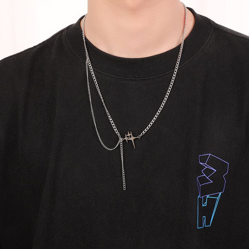 Wang Jia'rs Sam Colorlss Hip Hop Fashion Star Cuban Chain, Mal Punk Persönlich, Kleines Und Vrsatil Paar_voghion.com