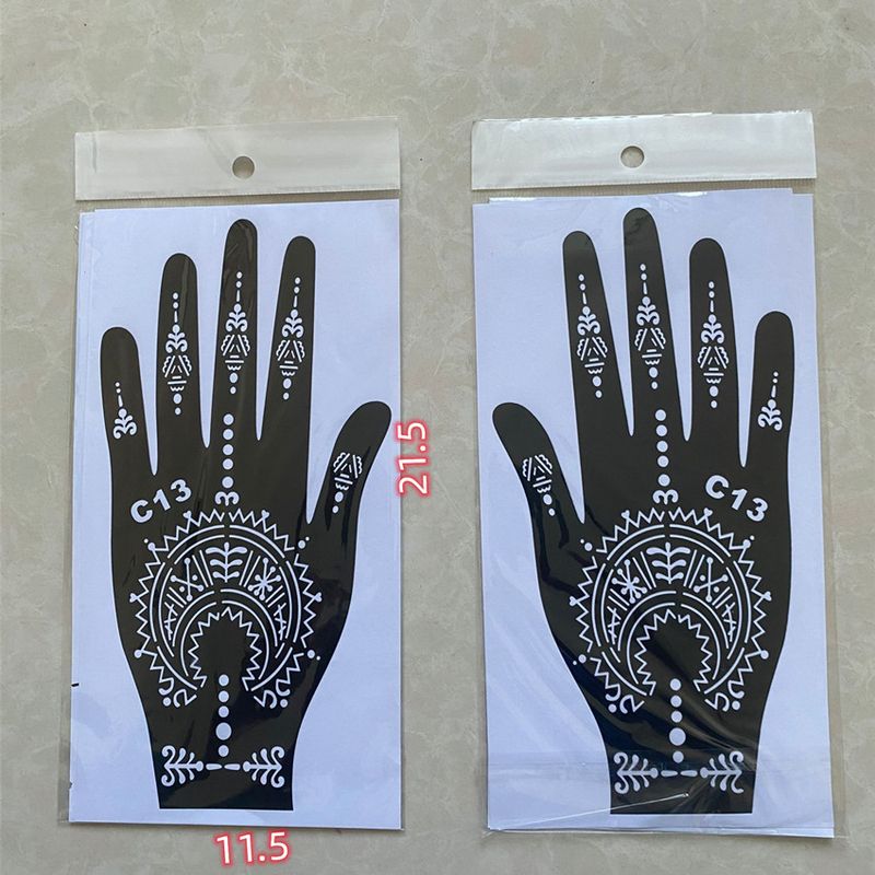 Tatuaggio all'henné con palma indiana nepalese, dipinto a spruzzo, grande stencil, originale, dipinto a mano, a forma di succo_voghion.com