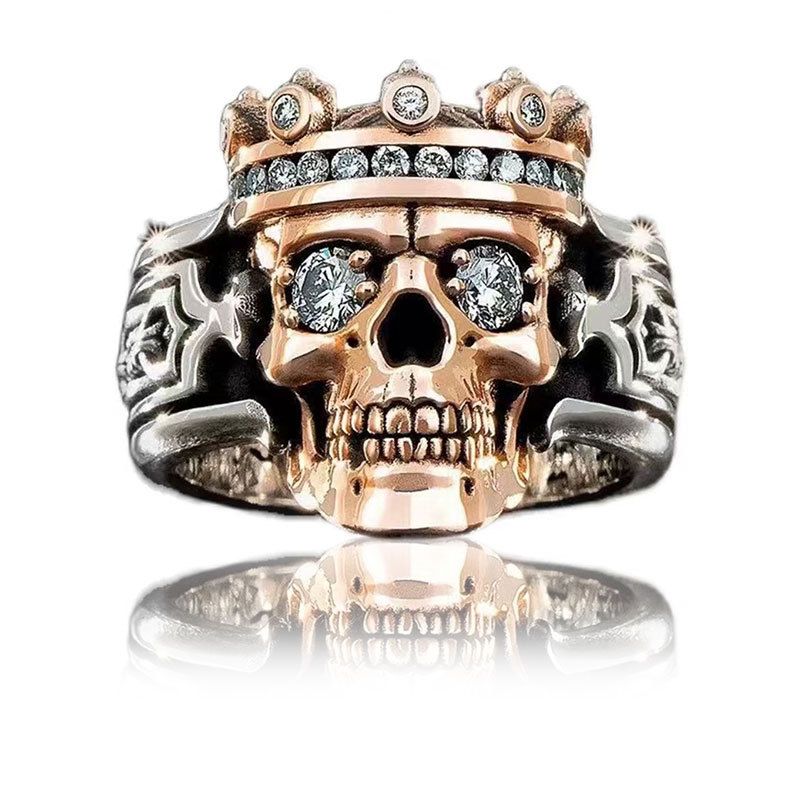 Totem Pattern Zircon Ring For Men Punk Dark Gothic Cool Style Fashion Jewelry_voghion.com