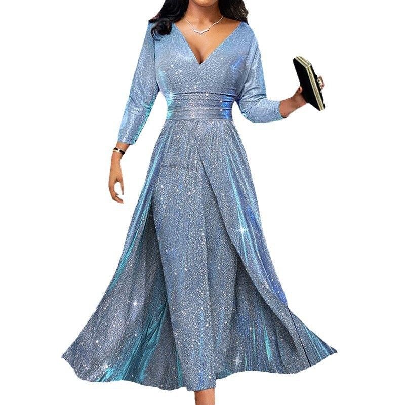 Women's Clothing banquet dress ins double-sided sequined large skirt tube top sexy fashion jumpsuit_voghion.com