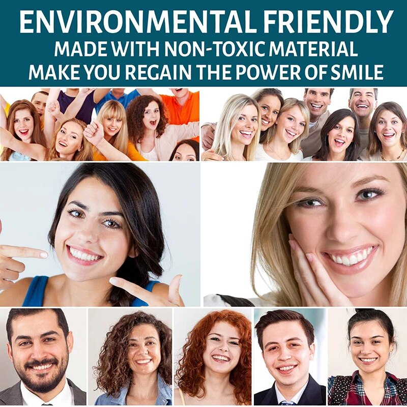 Set regolabile Impiallacciatura sorridente istantanea Sbiancamento denti per protesi Decora gli spazi tra i denti_voghion.com