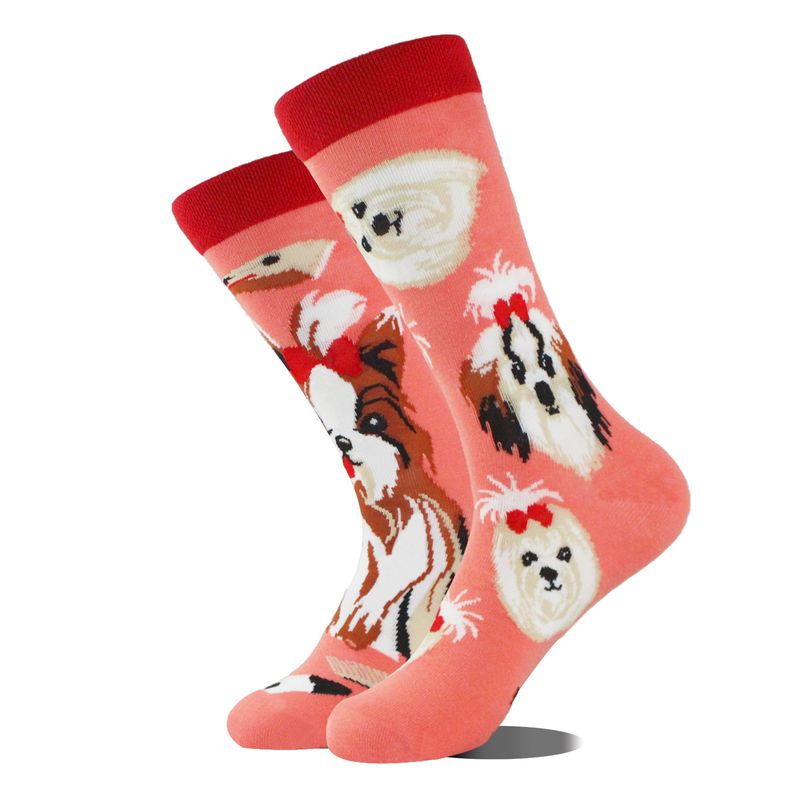 Nieuwe trendy creatieve AB asymmetrische katoenen modieuze en gepersonaliseerde jacquard paarsokken_voghion.com