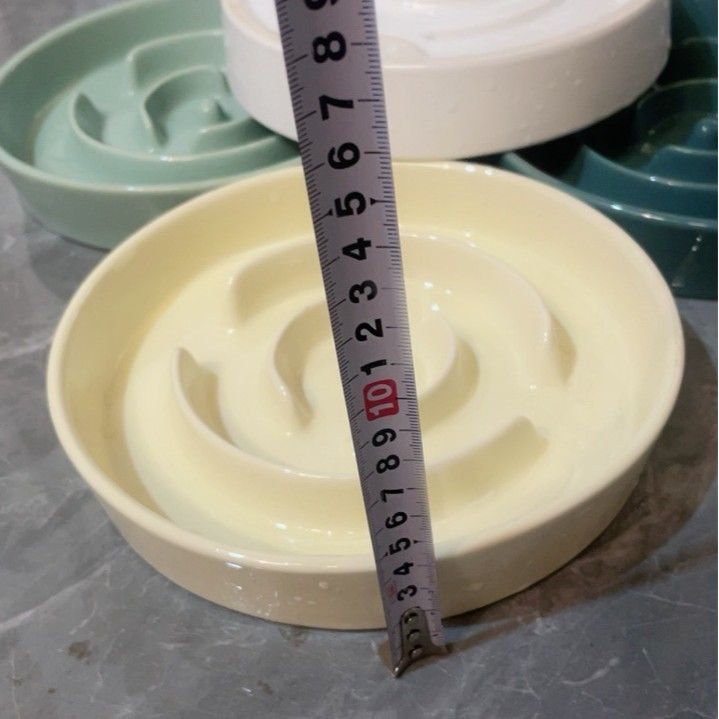 Pet Slow Feeder Ceramic Thickened Anti-Spill Flat Non-Slip Cat Dog Bowl Anti-Slip Design_voghion.com