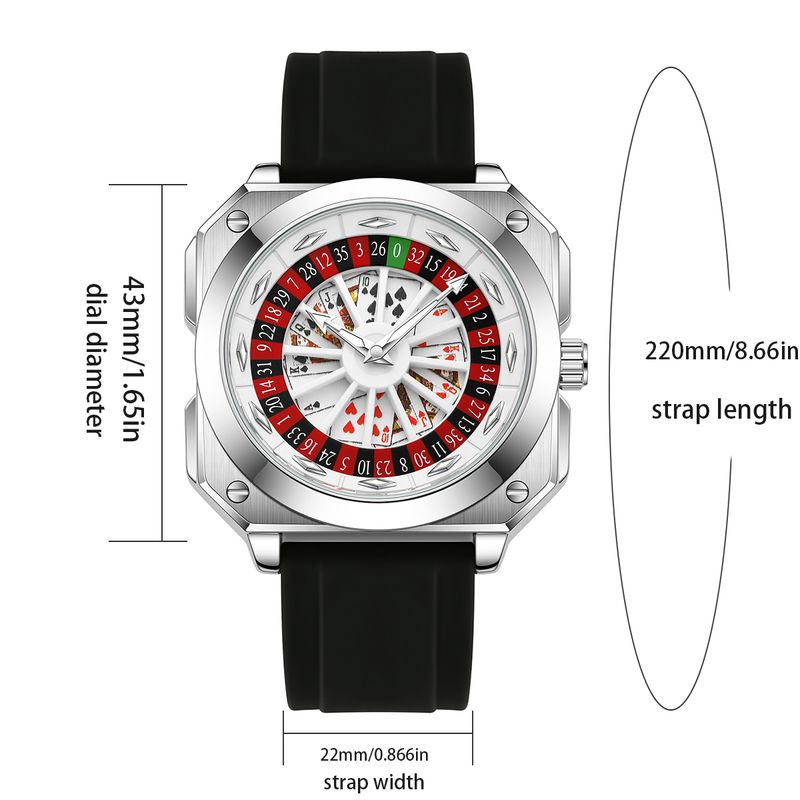 2025 neue Herren Roulette Uhr VA VA VOOM Marke Original Sport Stil Mode Silikon Strap Nacht Licht Quadrat Geschenk Uhr Für männer_voghion.com