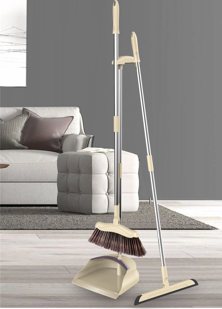and Set Soft Bristle Household Sweeping Dustpan Combination Lazy Sweeper Single Broom Scraper_voghion.com