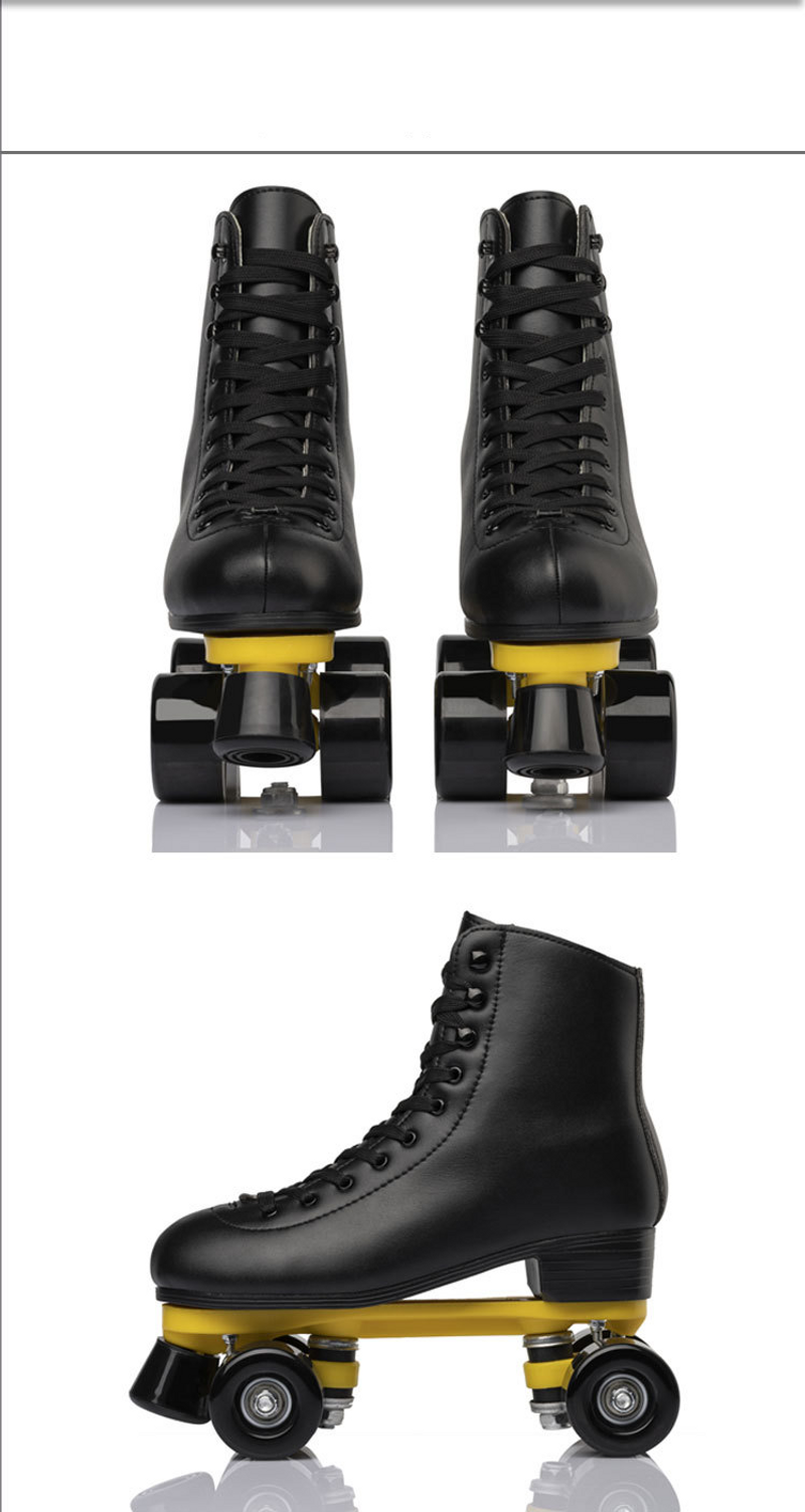 Men's and women's double row Breathable comfortable roller skates PU wheel green durable_voghion.com
