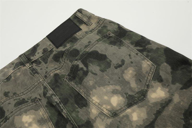 Clothing Mountain Outdoor Multi Pocket Workwear Tie Dye Camouflage Men's Trendy Functional Tactical Pants Loose Straight_voghion.com