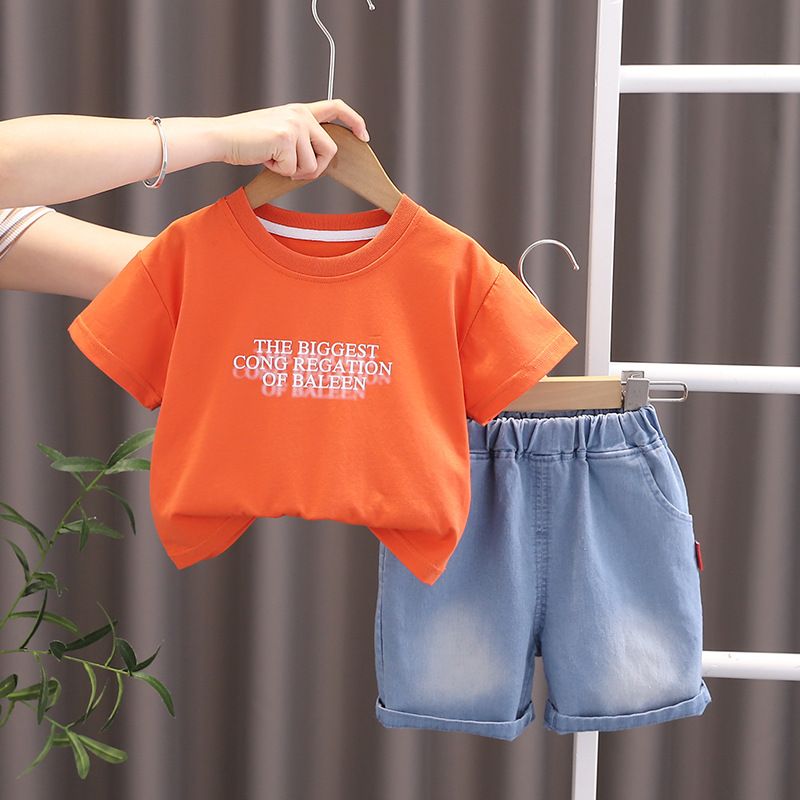 2024 Nouvelle robe d'été pour garçons Ensemble anglais à manches courtes en deux pièces pour nourrissons et enfants_voghion.com